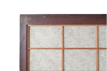 アンティーク建具　腰板ケヤキ材　漆塗り　和の風情たっぷりの両面格子入り障子戸2枚セット(引き戸、建具)(R-048355)