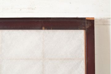 アンティーク建具　腰板ケヤキ材　枠・腰板漆塗り　和の情緒溢れる障子戸2枚セット(引き戸、建具)(R-048356)