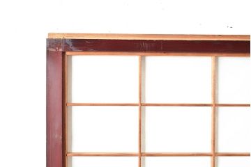 アンティーク建具　腰板ケヤキ材　枠漆塗り　落ち着きのある和空間におすすめな障子戸2枚セット(引き戸、建具)(R-048357)