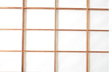 アンティーク建具　腰板ケヤキ材　枠漆塗り　落ち着きのある和空間におすすめな障子戸2枚セット(引き戸、建具)(R-048357)