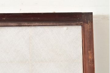 アンティーク建具　腰板ケヤキ材　枠漆塗り　落ち着きのある和空間におすすめな障子戸2枚セット(引き戸、建具)(R-048357)