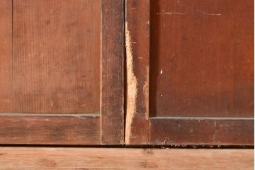 アンティーク建具　昭和初期　落ち着いた和の雰囲気を演出する格子戸2枚セット　(R-048358)