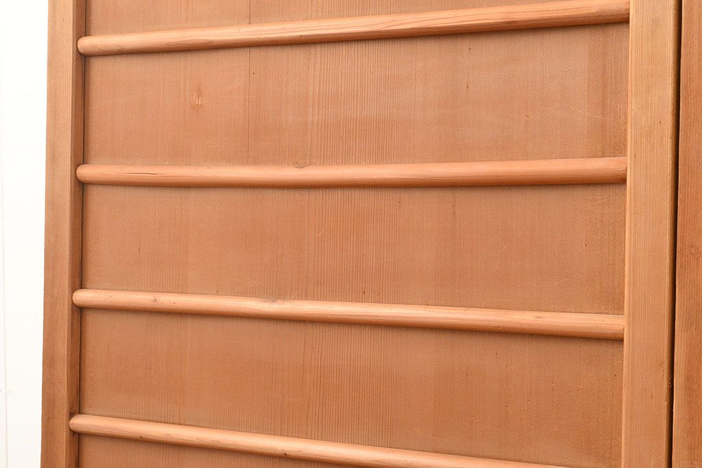 和製アンティーク　温かみのある木の風合いを存分に味わえる舞良戸4枚セット(板戸、帯戸、引き戸、建具)(R-048361)