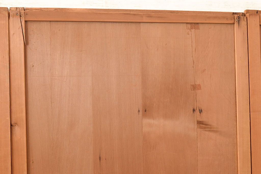 和製アンティーク　温かみのある木の風合いを存分に味わえる舞良戸4枚セット(板戸、帯戸、引き戸、建具)(R-048361)