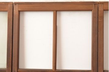 和製アンティーク　昭和初期　レトロな雰囲気がどこか懐かしい幅狭ガラス戸4枚セット　(R-048362)