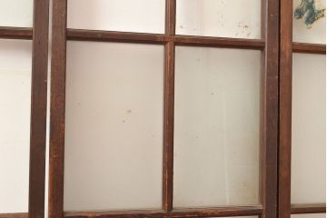 和製アンティーク　昭和初期　レトロな雰囲気がどこか懐かしい幅狭ガラス戸4枚セット　(R-048362)