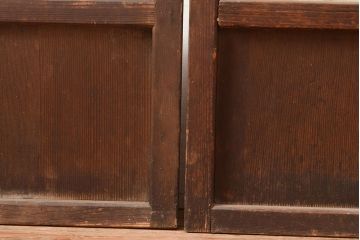 和製アンティーク　昭和初期　レトロな雰囲気がどこか懐かしい幅狭ガラス戸4枚セット　(R-048362)