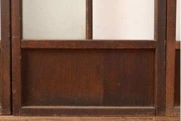 和製アンティーク　昭和初期　レトロな雰囲気がどこか懐かしい幅狭ガラス戸4枚セット　(R-048362)