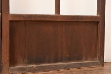 和製アンティーク　昭和初期　レトロな雰囲気がどこか懐かしい幅狭ガラス戸4枚セット　(R-048362)