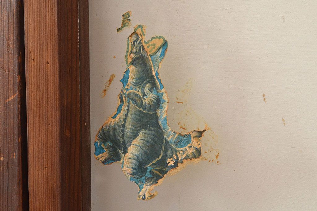 和製アンティーク　昭和初期　レトロな雰囲気がどこか懐かしい幅狭ガラス戸4枚セット　(R-048362)