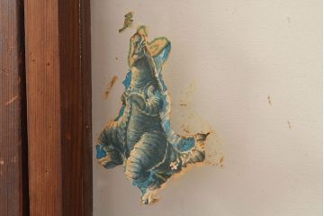 和製アンティーク　昭和初期　レトロな雰囲気がどこか懐かしい幅狭ガラス戸4枚セット　(R-048362)