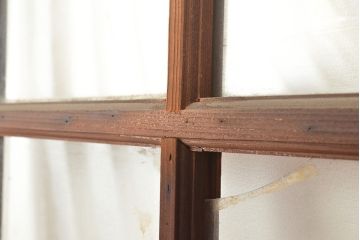 和製アンティーク　昭和初期　レトロな雰囲気がどこか懐かしい幅狭ガラス戸4枚セット　(R-048362)