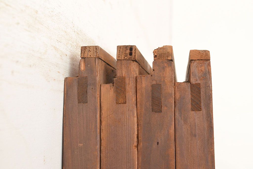 和製アンティーク　昭和初期　レトロな雰囲気がどこか懐かしい幅狭ガラス戸4枚セット　(R-048362)