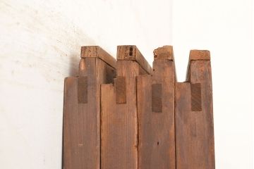 和製アンティーク　昭和初期　レトロな雰囲気がどこか懐かしい幅狭ガラス戸4枚セット　(R-048362)