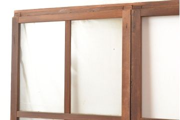 和製アンティーク　昭和初期　レトロな雰囲気がどこか懐かしい幅狭ガラス戸4枚セット　(R-048362)