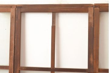 和製アンティーク　昭和初期　レトロな雰囲気がどこか懐かしい幅狭ガラス戸4枚セット　(R-048362)