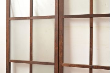和製アンティーク　昭和初期　レトロな雰囲気がどこか懐かしい幅狭ガラス戸4枚セット　(R-048362)