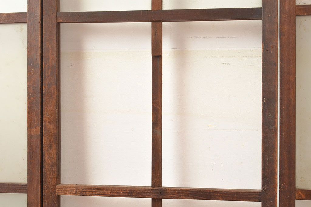 和製アンティーク　昭和初期　レトロな雰囲気がどこか懐かしい幅狭ガラス戸4枚セット　(R-048362)