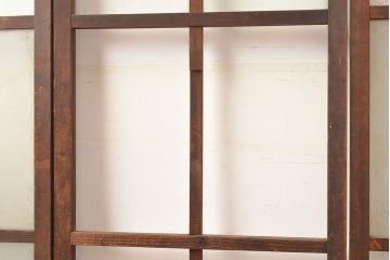 和製アンティーク　昭和初期　レトロな雰囲気がどこか懐かしい幅狭ガラス戸4枚セット　(R-048362)