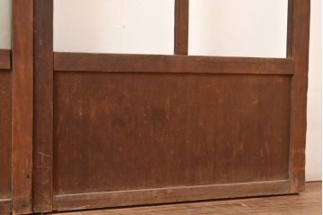 和製アンティーク　昭和初期　レトロな雰囲気がどこか懐かしい幅狭ガラス戸4枚セット　(R-048362)