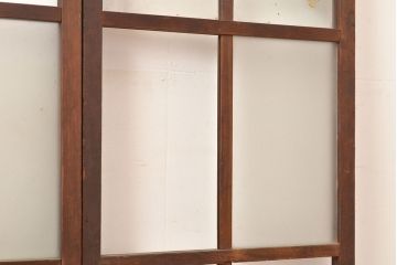 和製アンティーク　レトロな雰囲気がどこか懐かしい幅狭ガラス戸4枚セット(引き戸、建具)(R-048362)