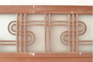 アンティーク建具　昭和中期　高級品!秋田杉一枚板と曲げ木のデザインが魅力の扉(ドア、建具)(R-048363)