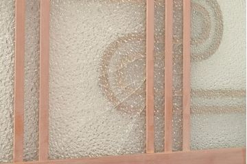 アンティーク建具　昭和中期　高級品!秋田杉一枚板と曲げ木のデザインが魅力の扉(ドア、建具)(R-048363)