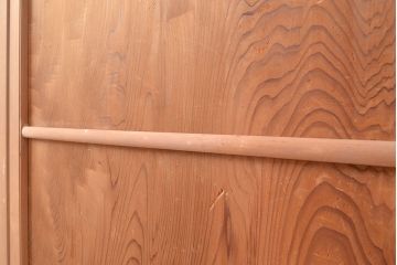 アンティーク建具　昭和中期　高級品!秋田杉一枚板と曲げ木のデザインが魅力の扉(ドア、建具)(R-048363)