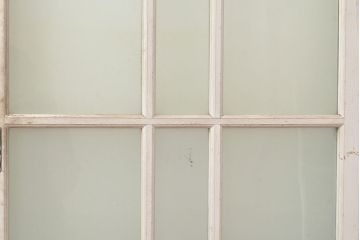 アンティーク建具　木の風合いとペイントの組み合わせが楽しめるガラス戸4枚セット(引き戸、建具)(R-048364)