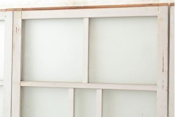 アンティーク建具　木の風合いとペイントの組み合わせが楽しめるガラス戸4枚セット(引き戸、建具)(R-048364)