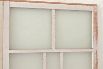 アンティーク建具　木の風合いとペイントの組み合わせが楽しめるガラス戸4枚セット(引き戸、建具)(R-048364)