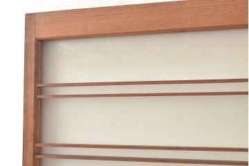 ヴィンテージ建具　昭和中期　窓ガラス付きのレトロな木製扉1枚　(R-048372)