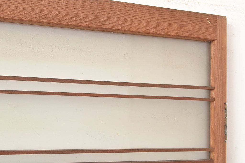 ヴィンテージ建具　昭和中期　窓ガラス付きのレトロな木製扉1枚　(R-048372)