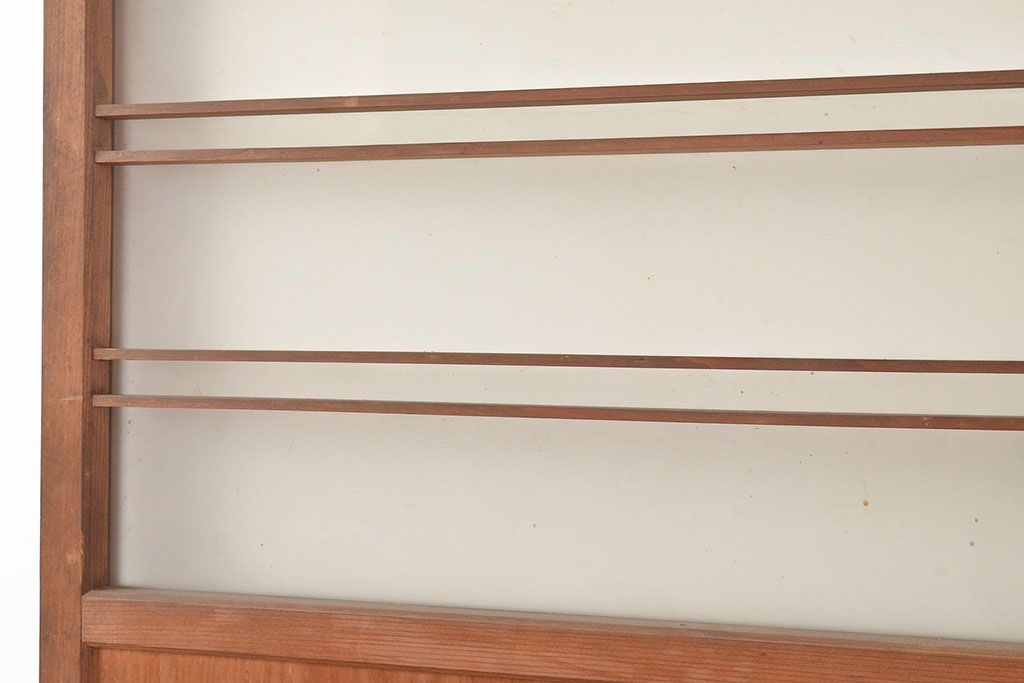 ヴィンテージ建具　昭和中期　窓ガラス付きのレトロな木製扉1枚　(R-048372)