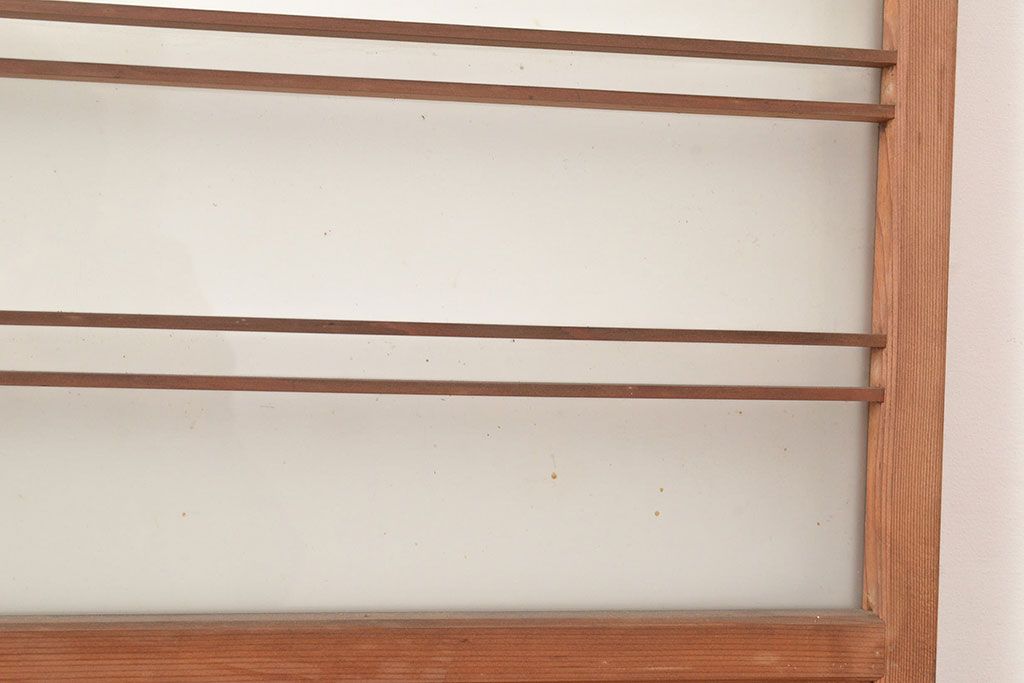 ヴィンテージ建具　昭和中期　窓ガラス付きのレトロな木製扉1枚　(R-048372)