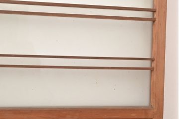 ヴィンテージ建具　昭和中期　窓ガラス付きのレトロな木製扉1枚　(R-048372)