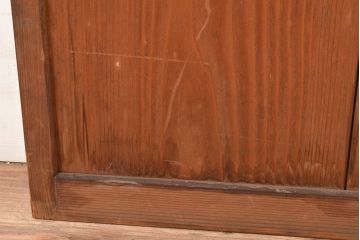 ヴィンテージ建具　昭和中期　窓ガラス付きのレトロな木製扉1枚　(R-048372)