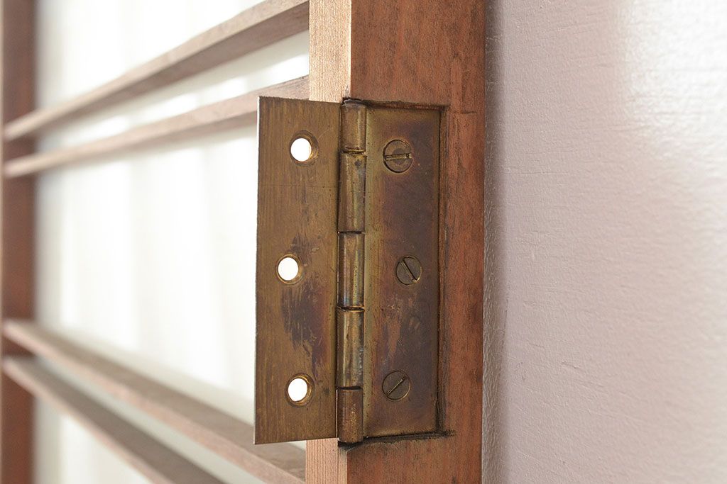 ヴィンテージ建具　昭和中期　窓ガラス付きのレトロな木製扉1枚　(R-048372)