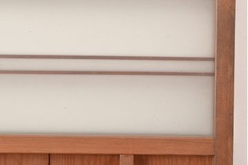 ヴィンテージ建具　昭和中期　窓ガラス付きのレトロな木製扉1枚　(R-048372)