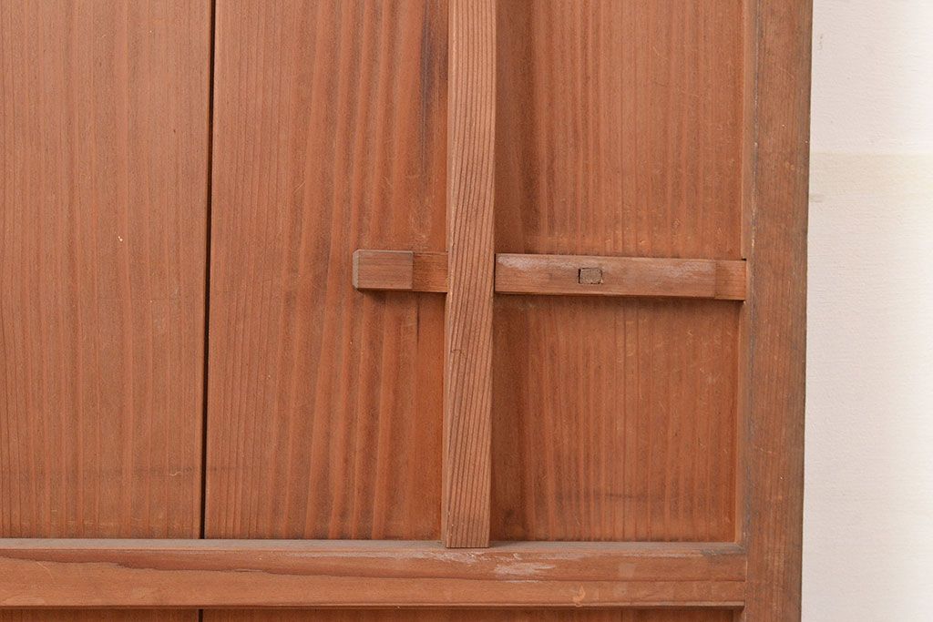 ヴィンテージ建具　昭和中期　窓ガラス付きのレトロな木製扉1枚　(R-048372)