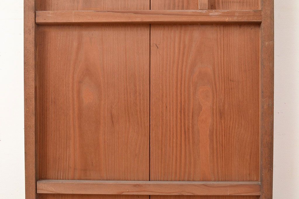 ヴィンテージ建具　昭和中期　窓ガラス付きのレトロな木製扉1枚　(R-048372)