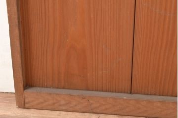 ヴィンテージ建具　昭和中期　窓ガラス付きのレトロな木製扉1枚　(R-048372)