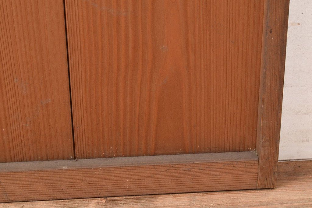 ヴィンテージ建具　昭和中期　窓ガラス付きのレトロな木製扉1枚　(R-048372)