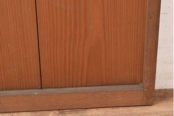 ヴィンテージ建具　昭和中期　窓ガラス付きのレトロな木製扉1枚　(R-048372)