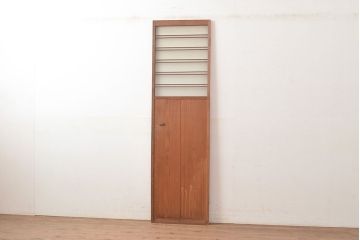 アンティーク建具　窓ガラス付きのレトロな木製扉(ドア、建具)(R-048372)