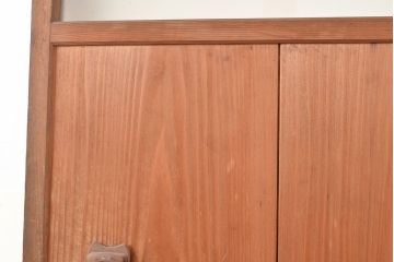 アンティーク建具　窓ガラス付きのレトロな木製扉(ドア、建具)(R-048372)