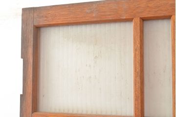 アンティーク建具　銀モールガラス入り　温かみのある雰囲気が魅力のレトロなガラス扉(ドア)(R-048373)