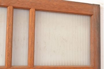 アンティーク建具　銀モールガラス入り　温かみのある雰囲気が魅力のレトロなガラス扉(ドア)(R-048373)