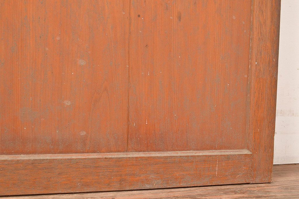 アンティーク建具　銀モールガラス入り　温かみのある雰囲気が魅力のレトロなガラス扉(ドア)(R-048373)