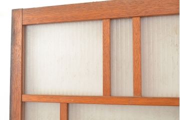 アンティーク建具　銀モールガラス入り　温かみのある雰囲気が魅力のレトロなガラス扉(ドア)(R-048373)